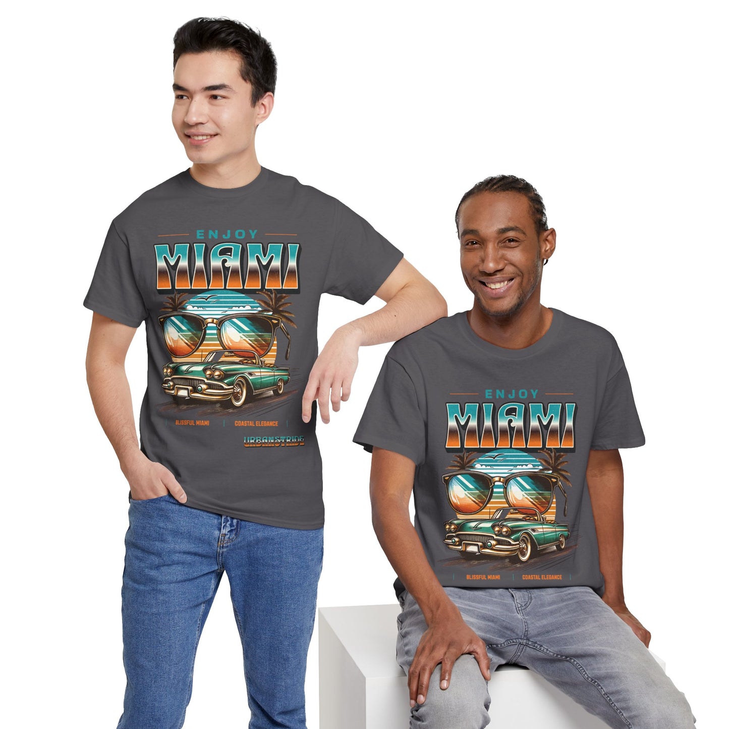 T-shirt con scritta" Enjoy Miami "