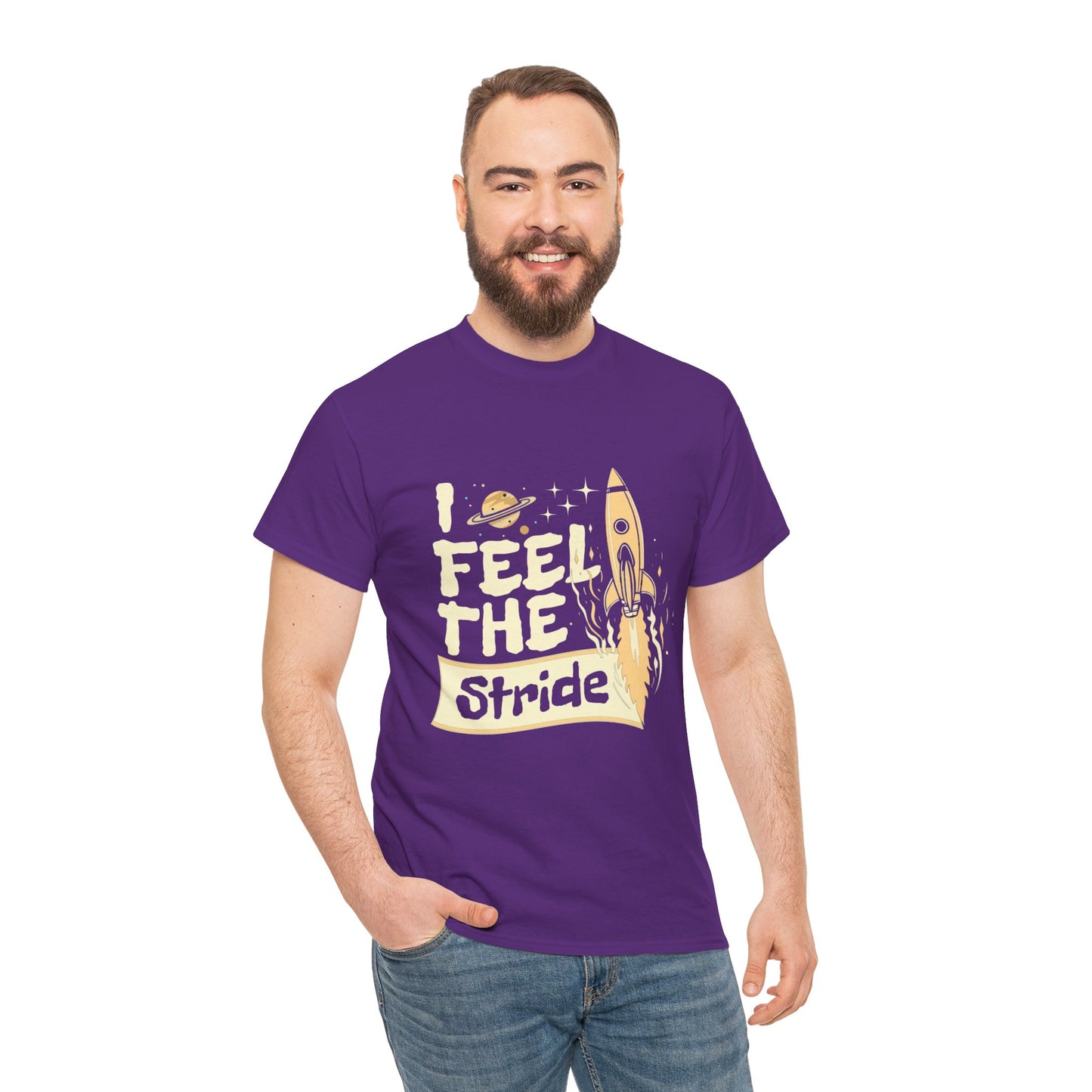 T-shirt con scritta "I feel the stride "