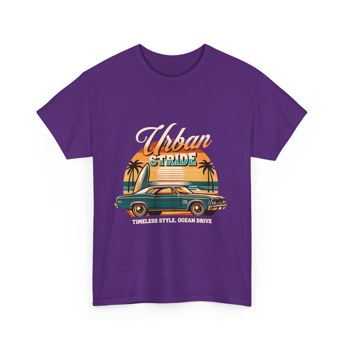 T-shirt con scritta"Urbanstride timeless style ocean drive "
