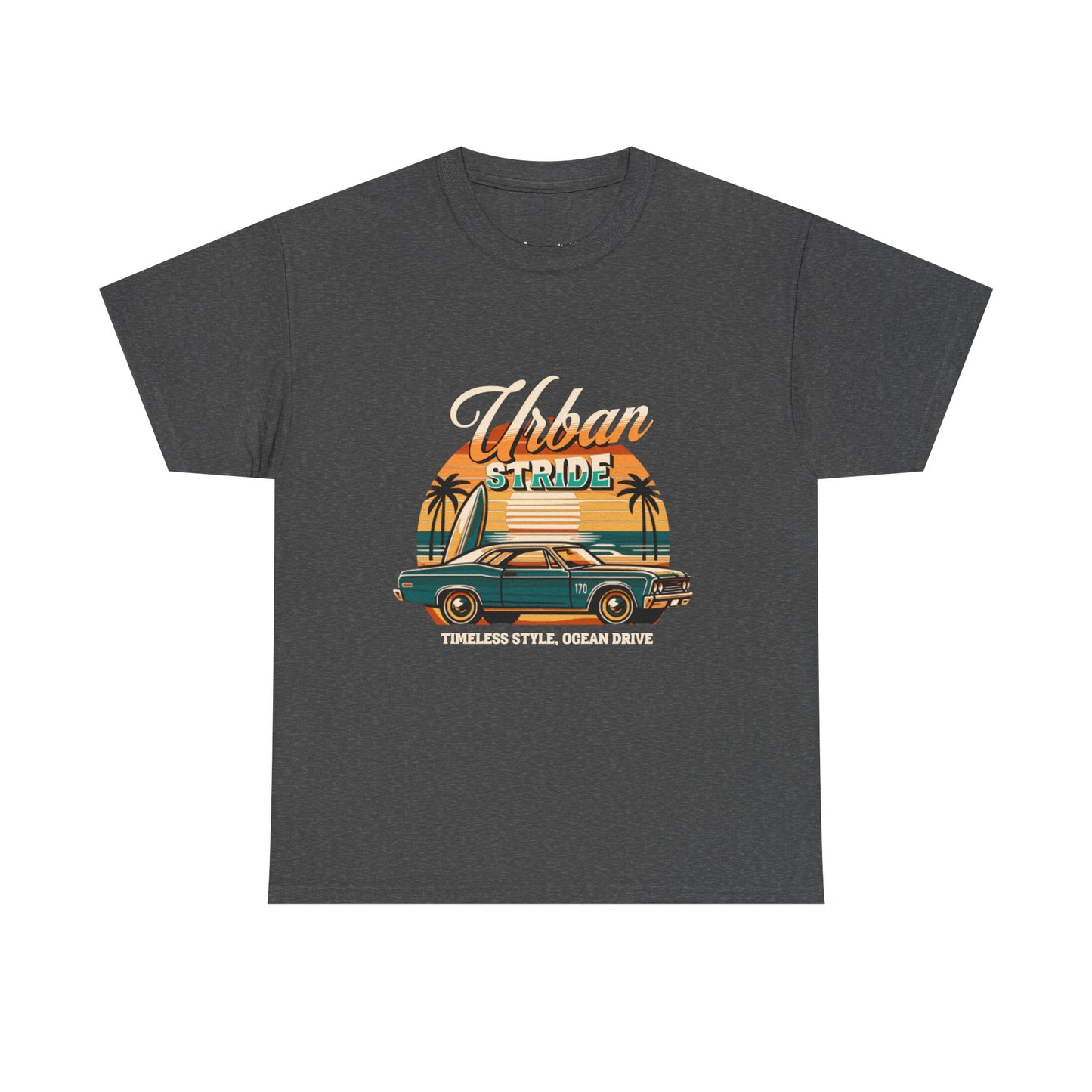 T-shirt con scritta"Urbanstride timeless style ocean drive "