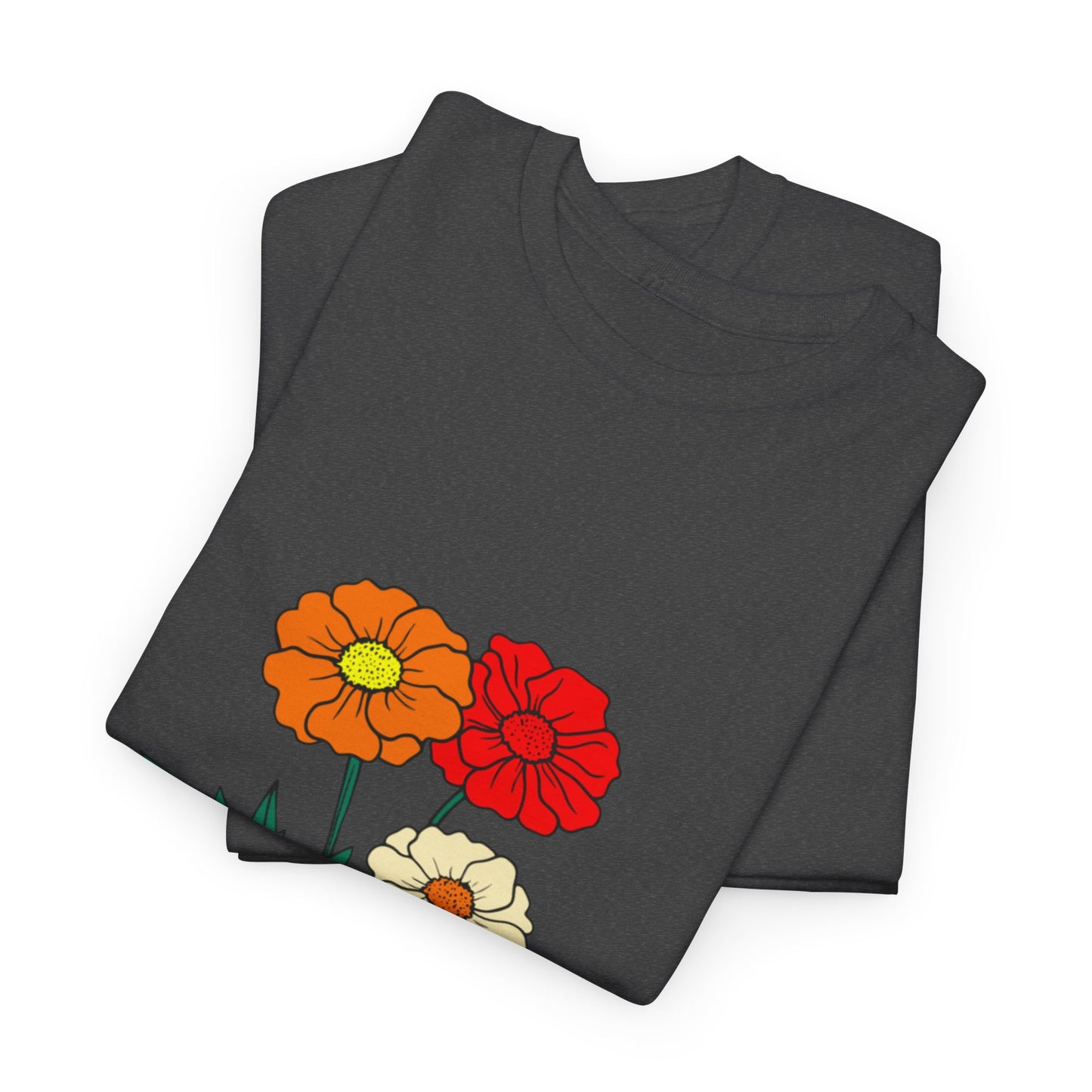 T-shirt con rappresentazione di fiori e scritta "Urbanstride"