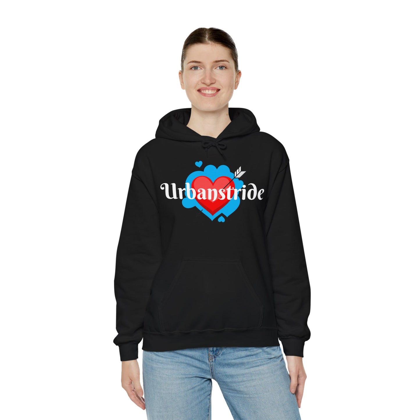 Felpa con logo "URBANSTRIDE" e cuore