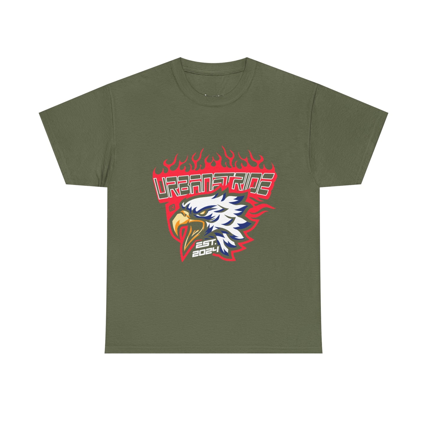 T-shirt con scritta "Urbanstride" e aquila