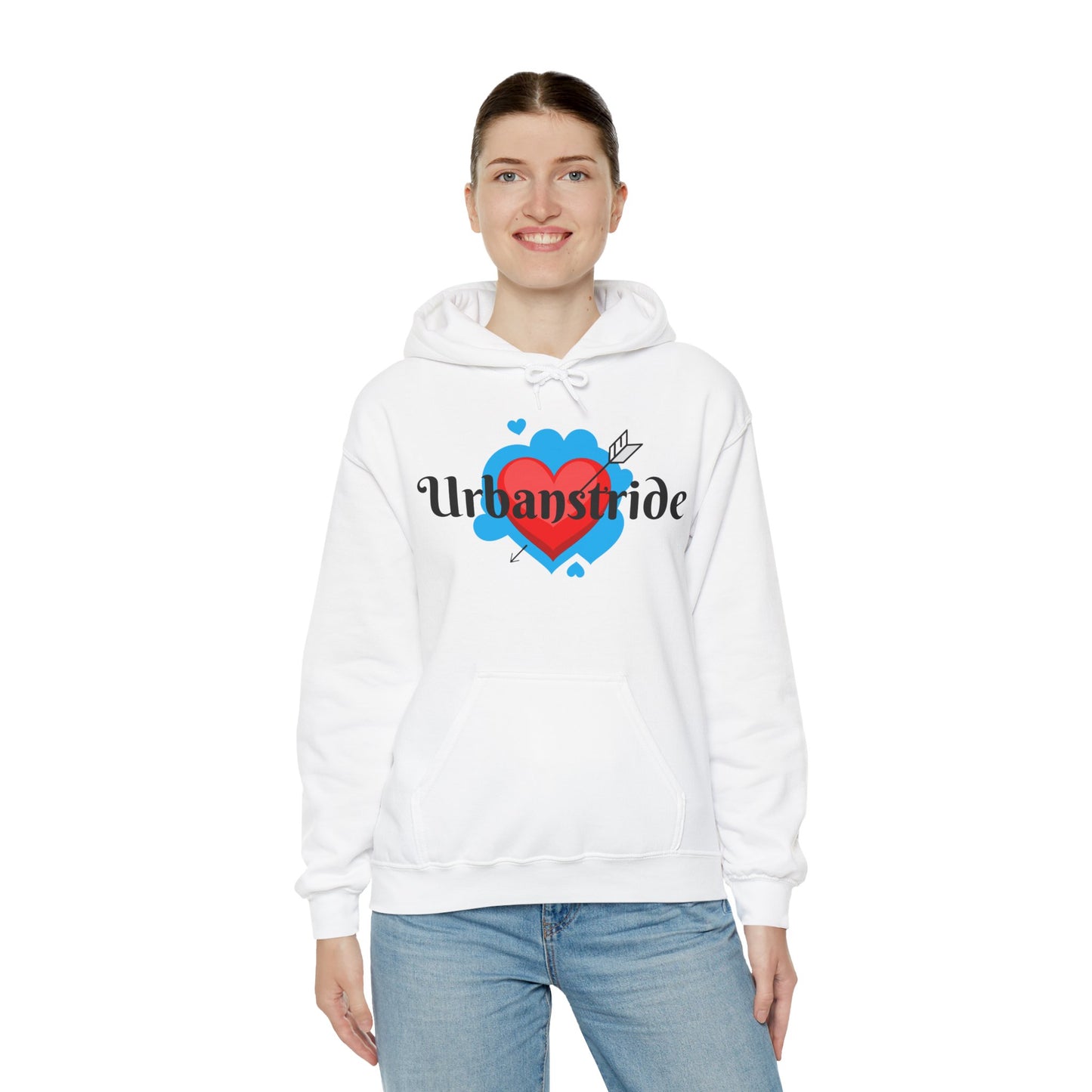 Felpa con logo "URBANSTRIDE" e cuore