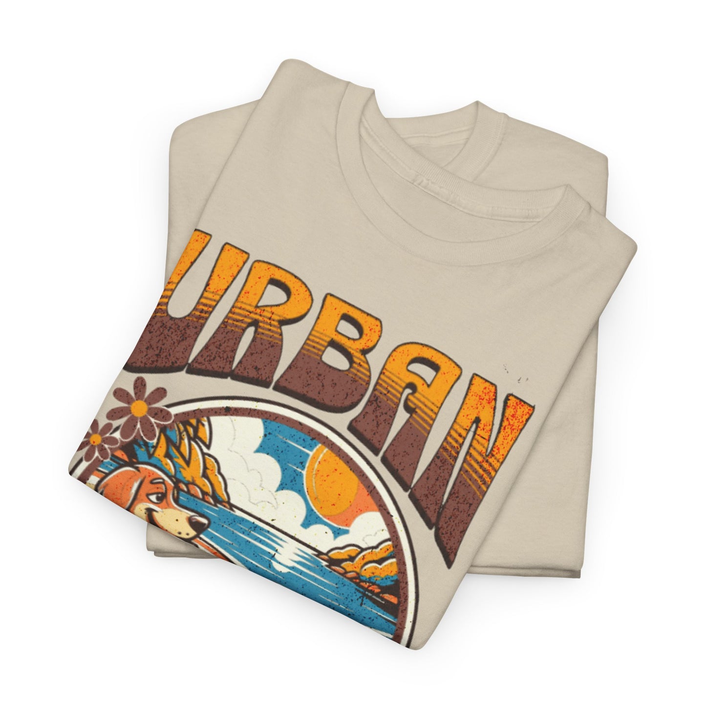 T-shirt con scritta "Urbanstride" e cane