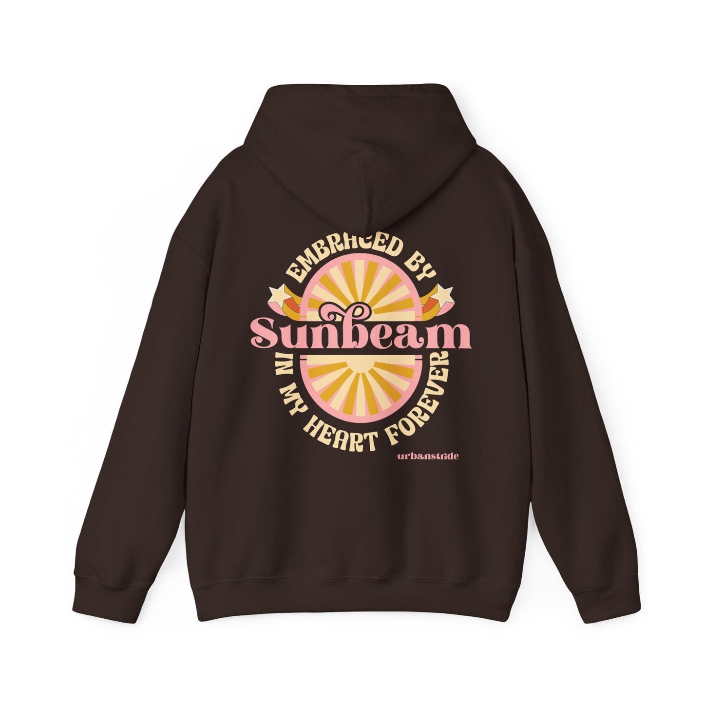 Felpa con scritta "Sunbeam embraced by in my heart forever"