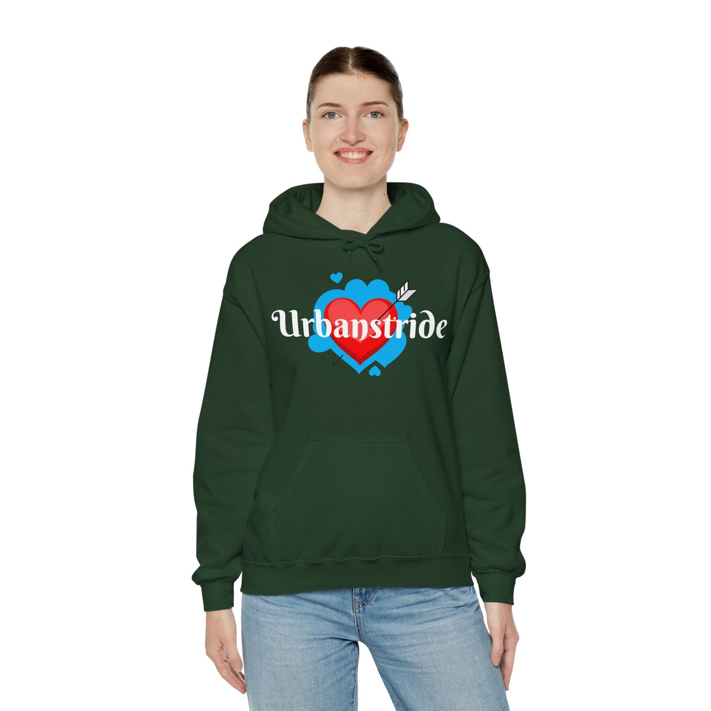 Felpa con logo "URBANSTRIDE" e cuore
