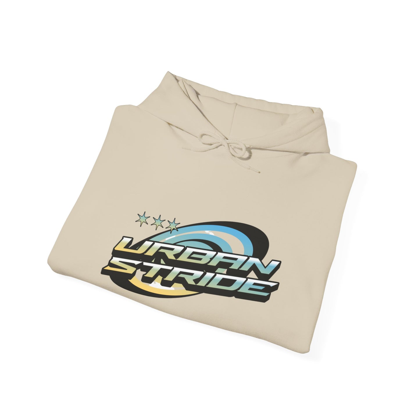 Felpa con scritta "Urbanstride" stile 3d