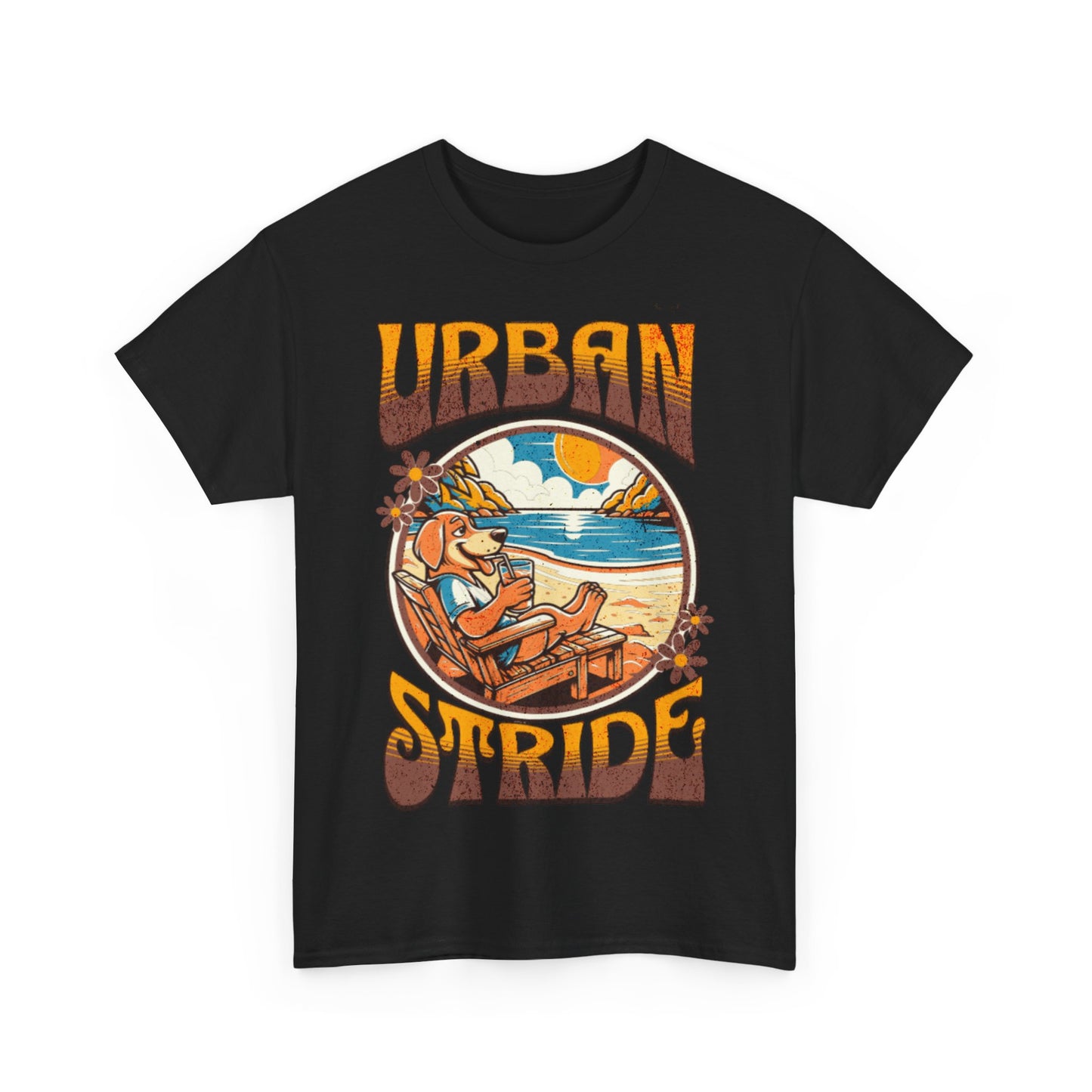 T-shirt con scritta "Urbanstride" e cane