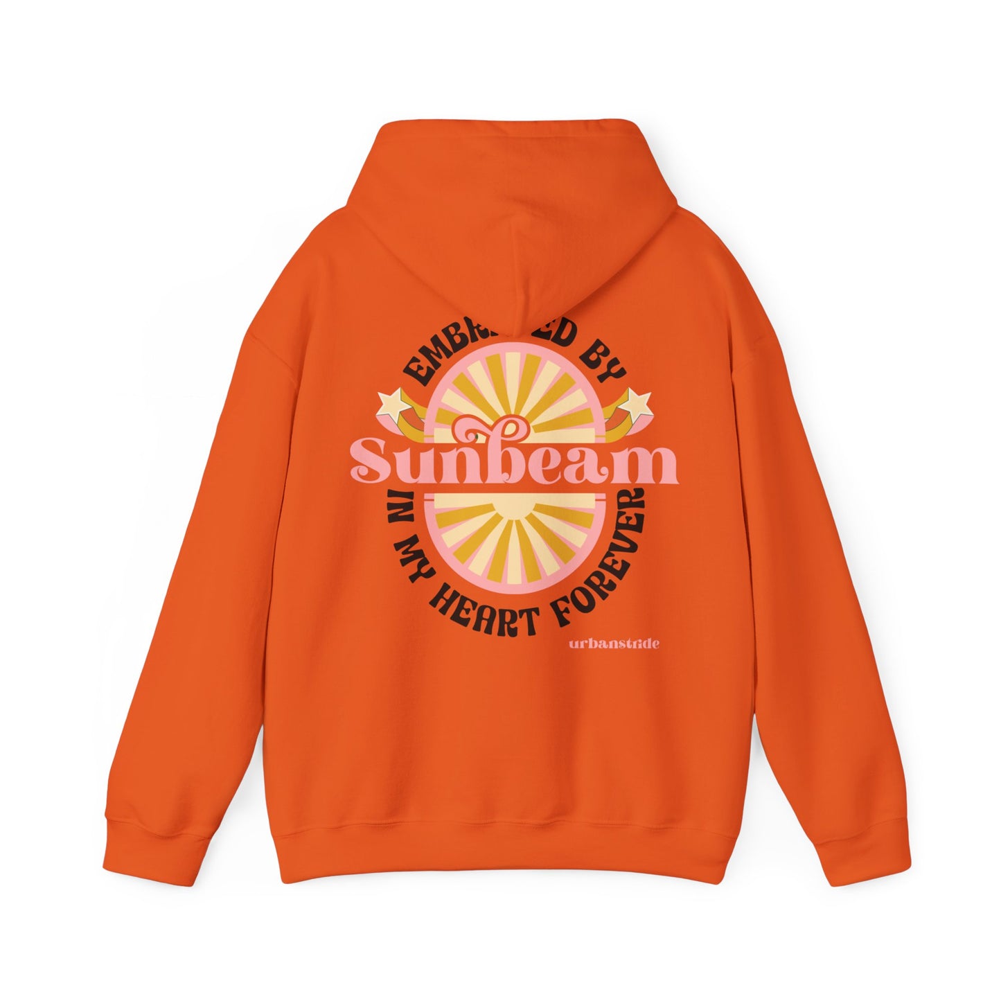 Felpa con scritta "Sunbeam embraced by in my heart forever"