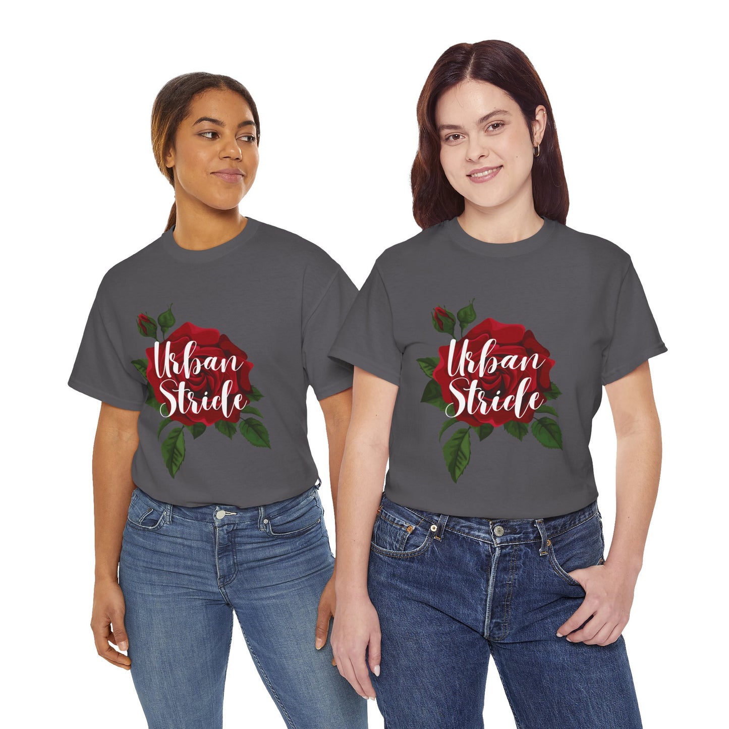 T-shirt con scritta "UrbanStride Vintage Flower