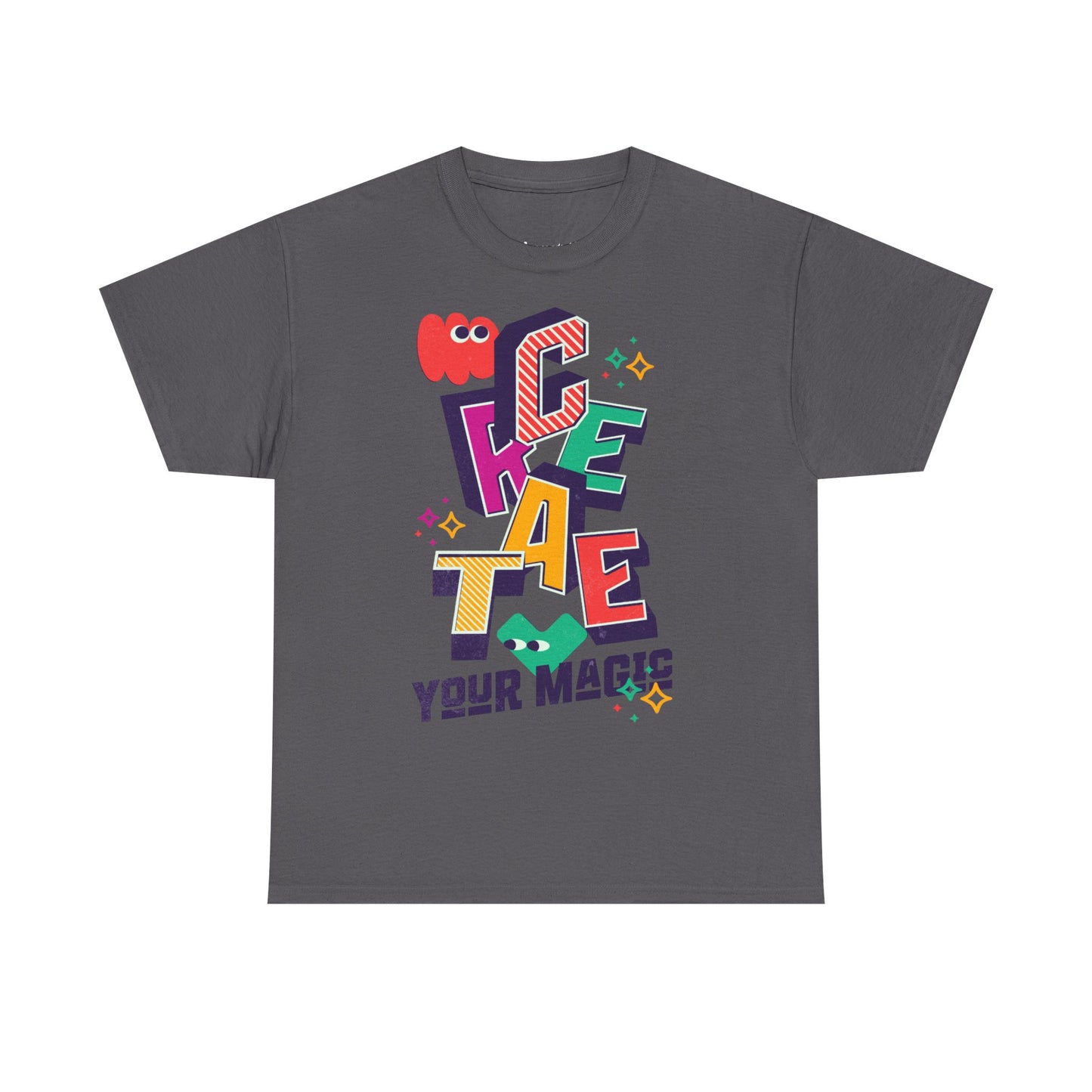 T-shirt con scritta "Create your magic"