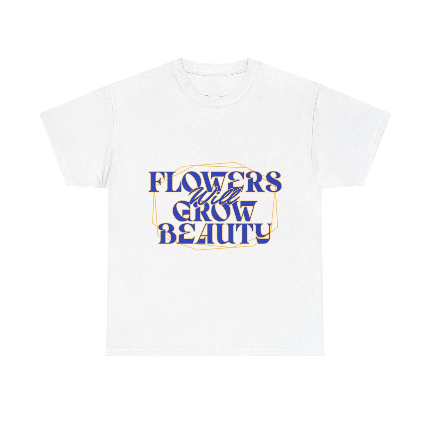 T-shirt con scritta "Flowers will growth beauty"