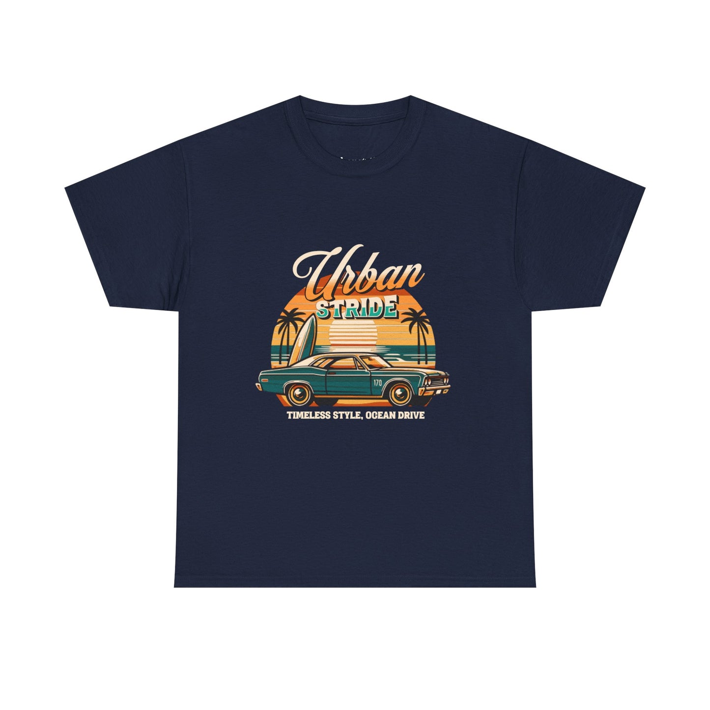 T-shirt con scritta"Urbanstride timeless style ocean drive "