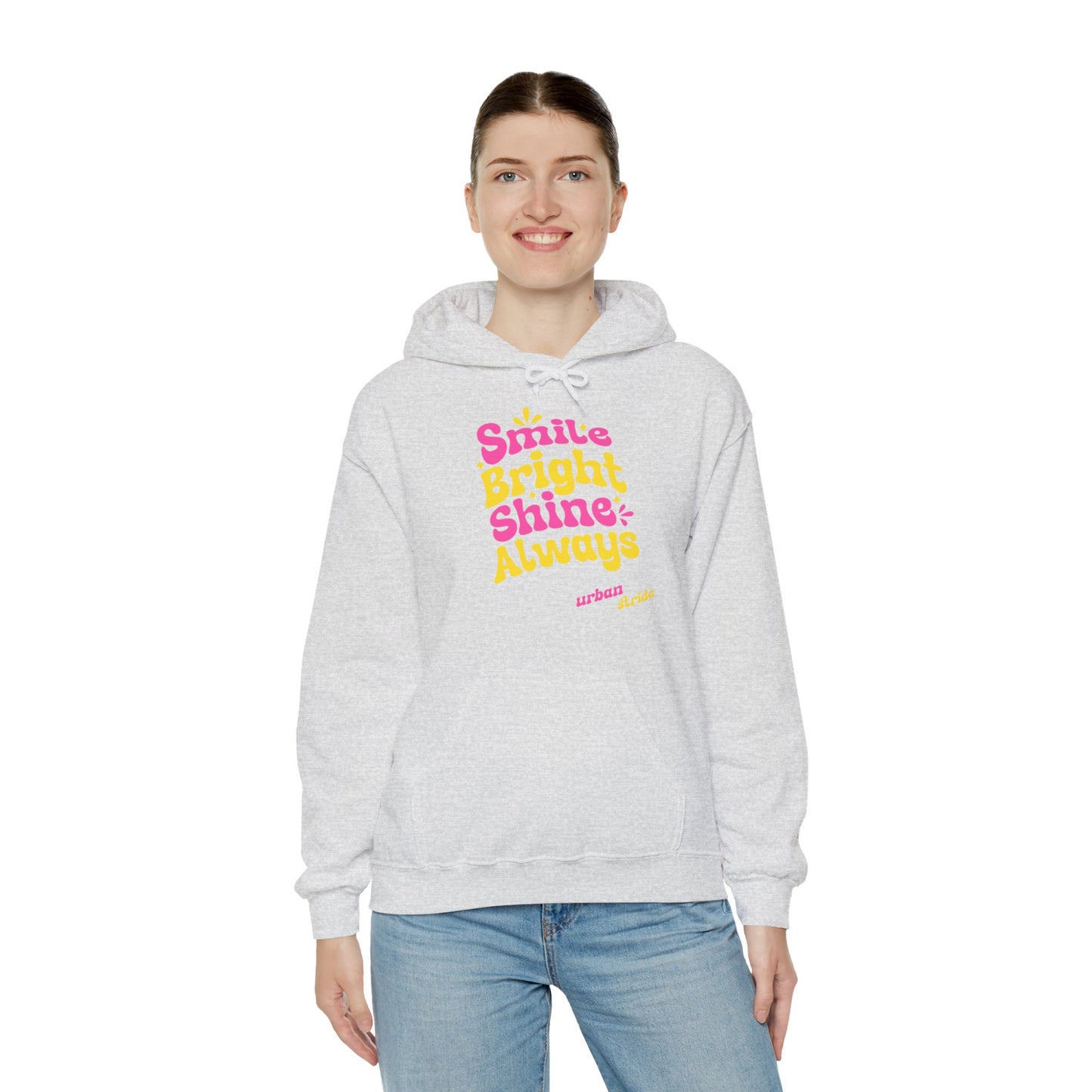 Felpa con scritta "Smile bright shine always"