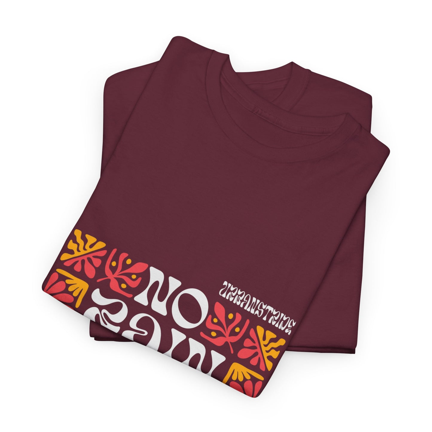 T-shirt con scritta "No rain no flowers"