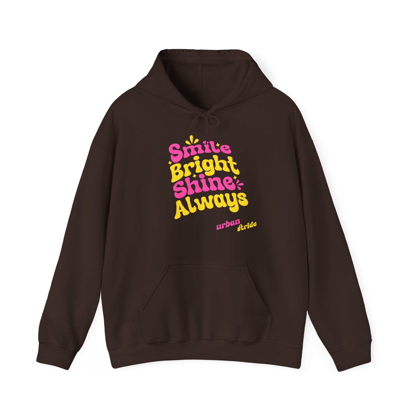 Felpa con scritta "Smile bright shine always"