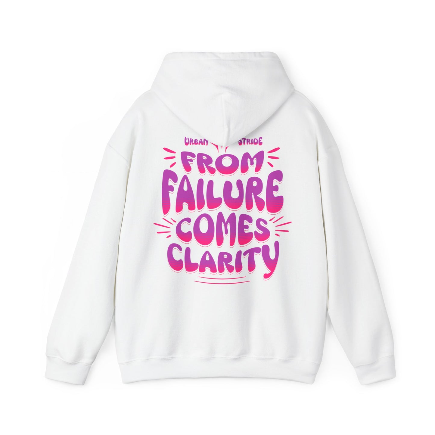 Felpa con scritta "From failure comes clarity"