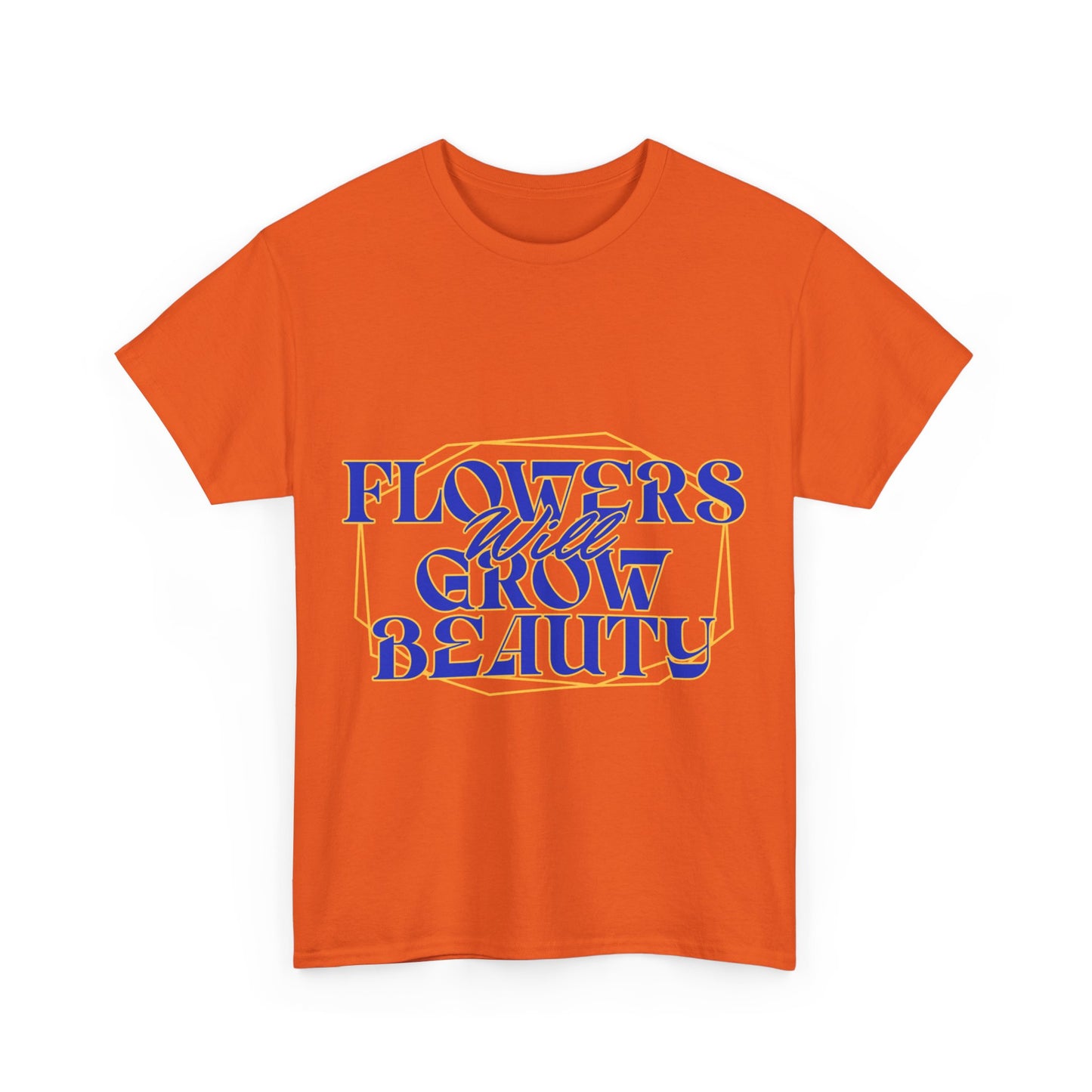T-shirt con scritta "Flowers will growth beauty"