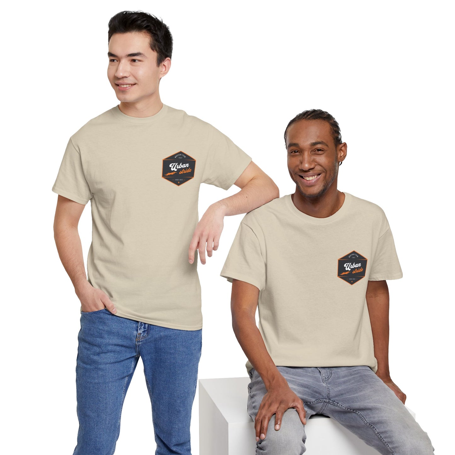 T-shirt Urban Stride® – Logo esagonale vintage in stile aviatore