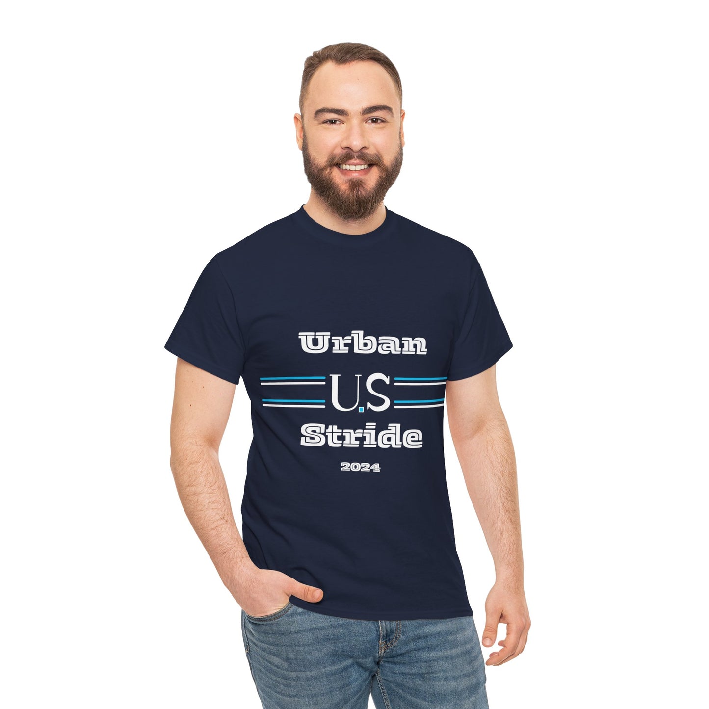 T-shirt con scritta "urbanstride " abbreviata U.S