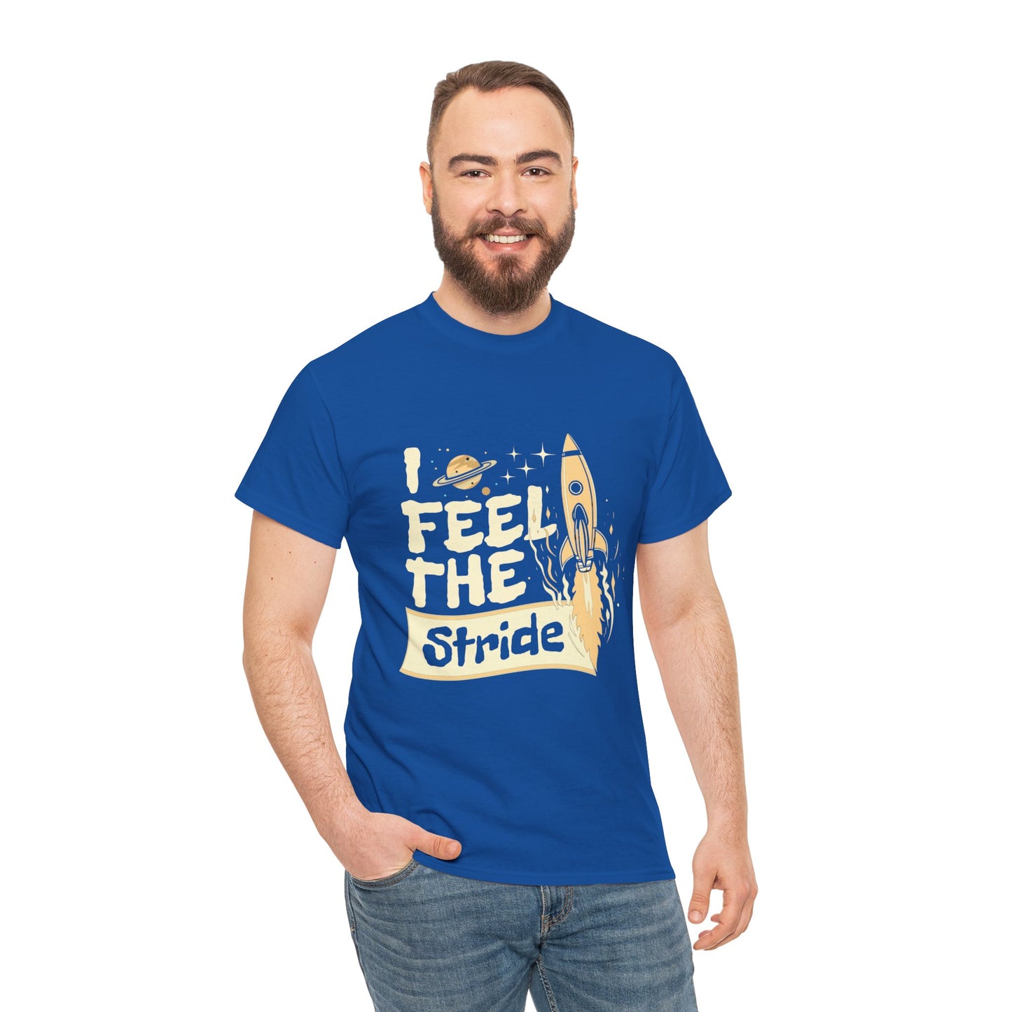 T-shirt con scritta "I feel the stride "