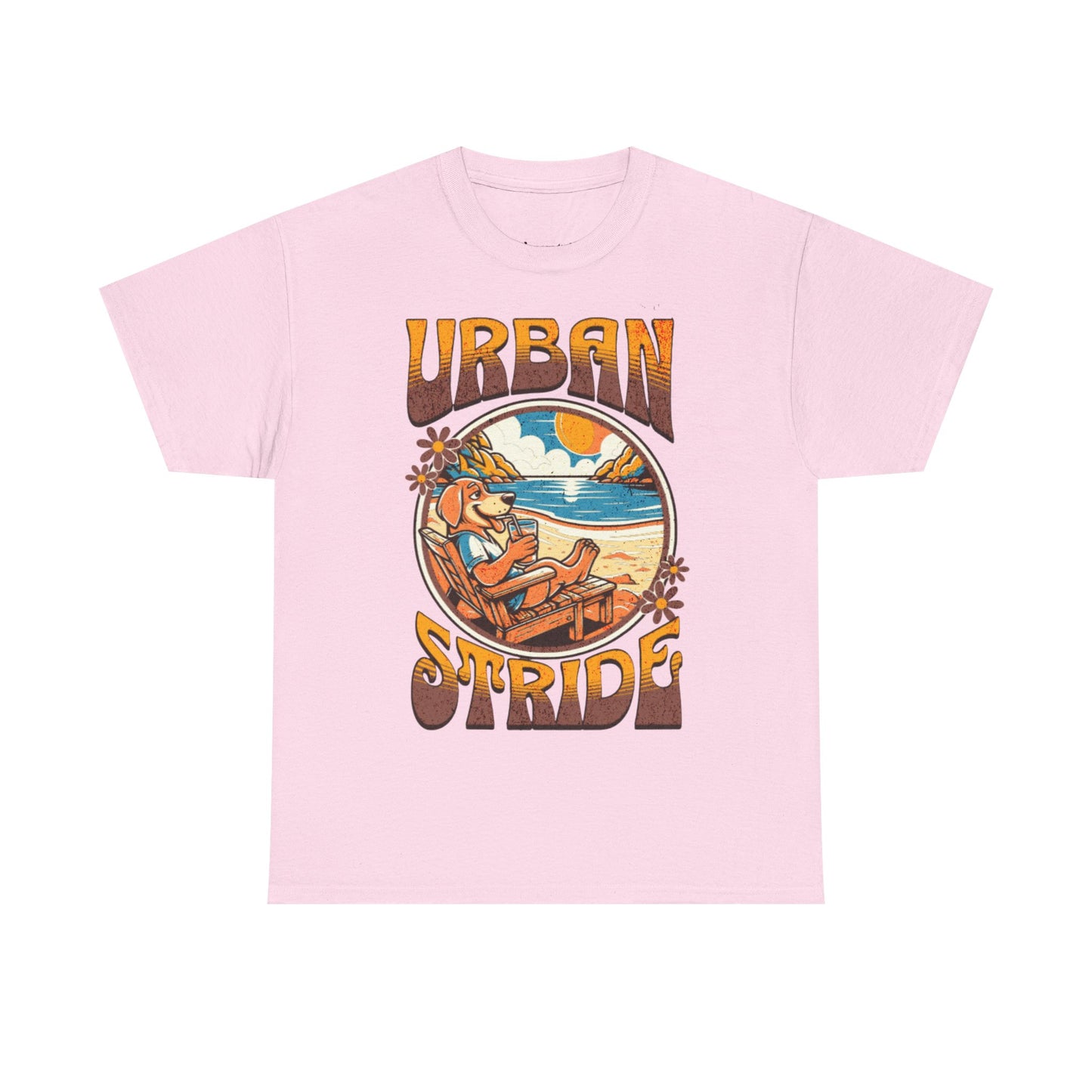 T-shirt con scritta "Urbanstride" e cane