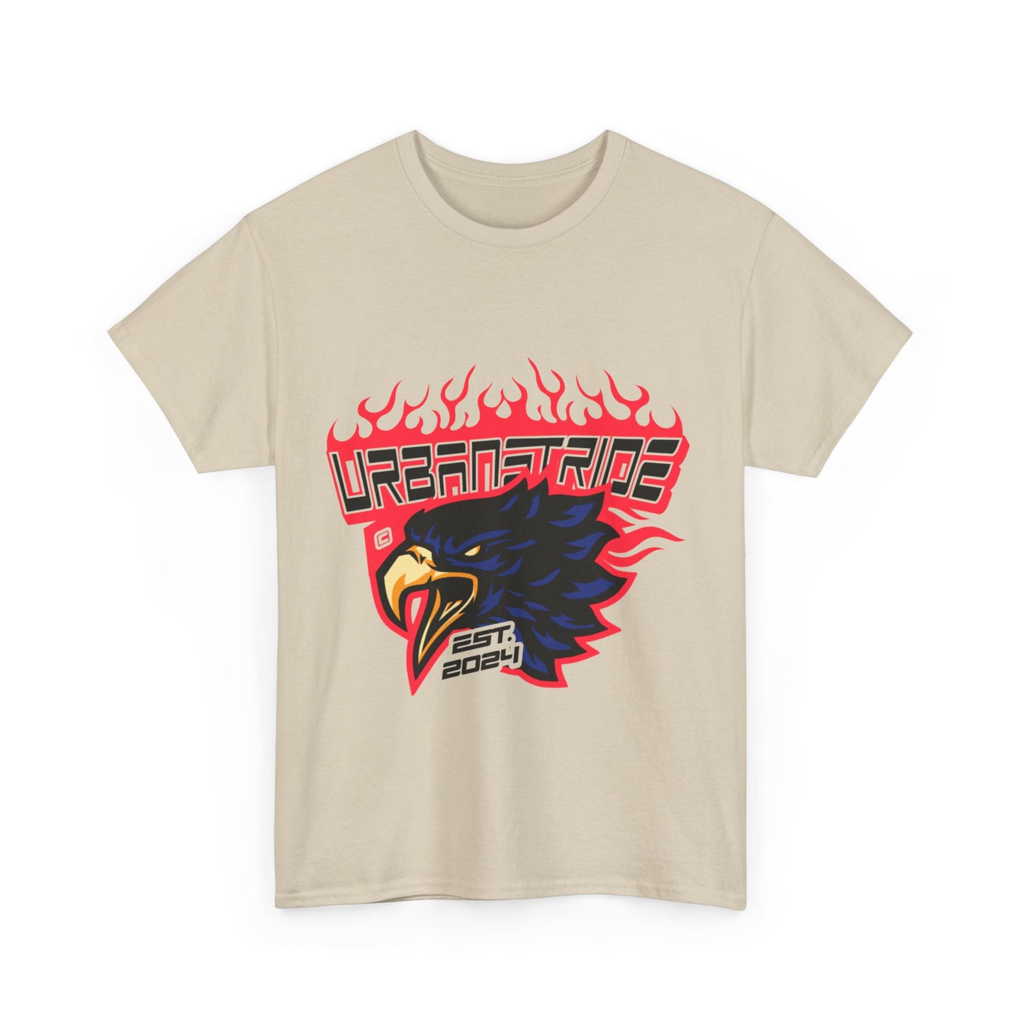 T-shirt con scritta "Urbanstride" e aquila