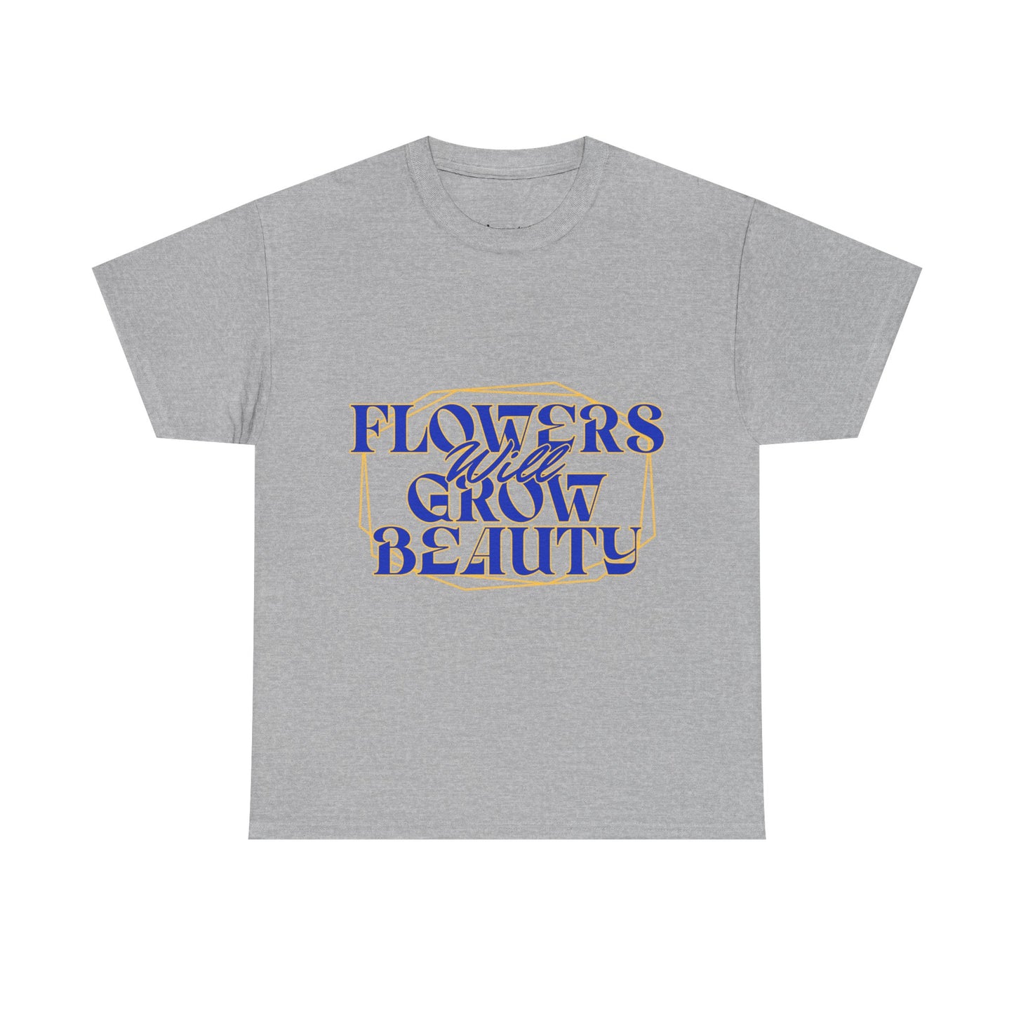 T-shirt con scritta "Flowers will growth beauty"