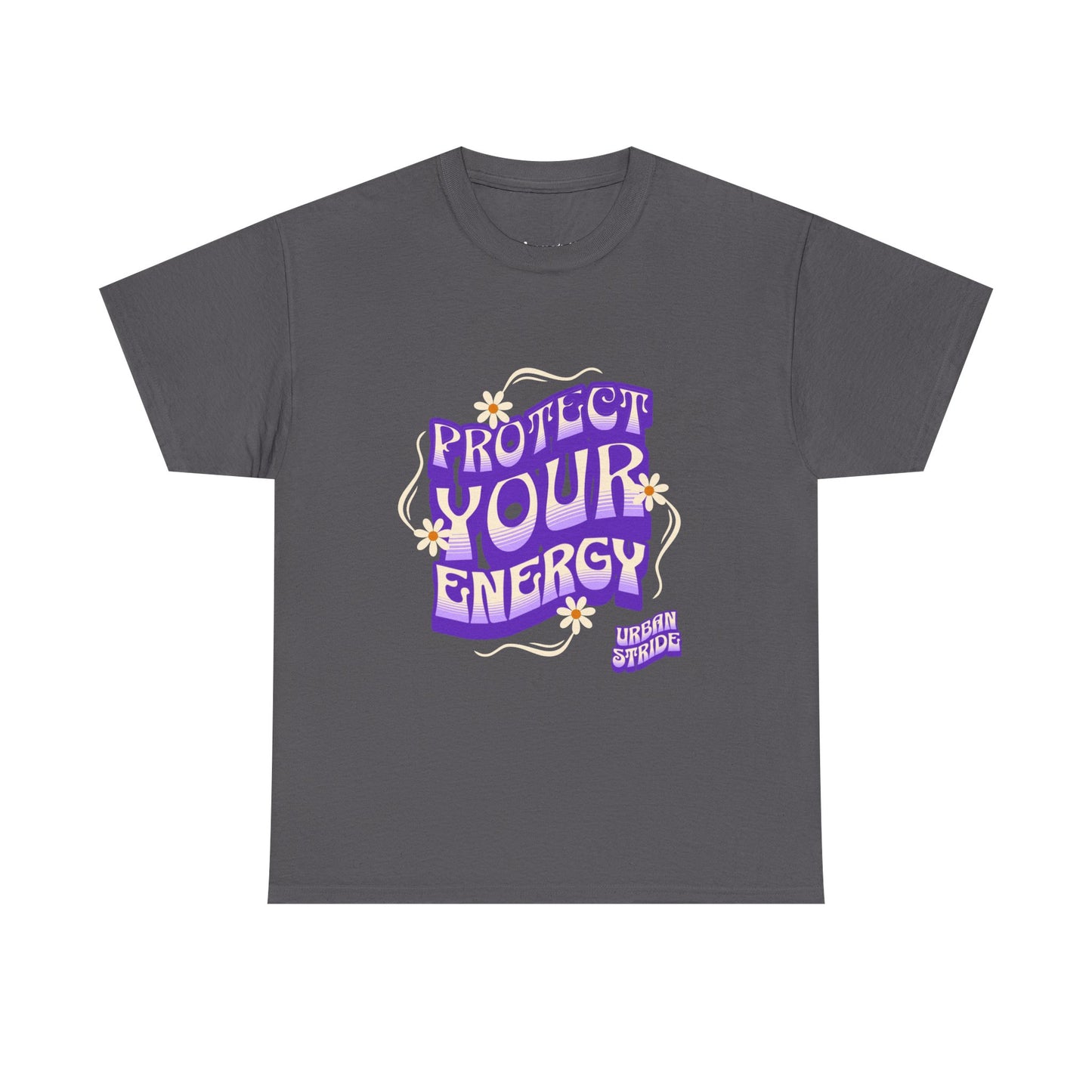 T-shirt con scritta "Protect your energy"