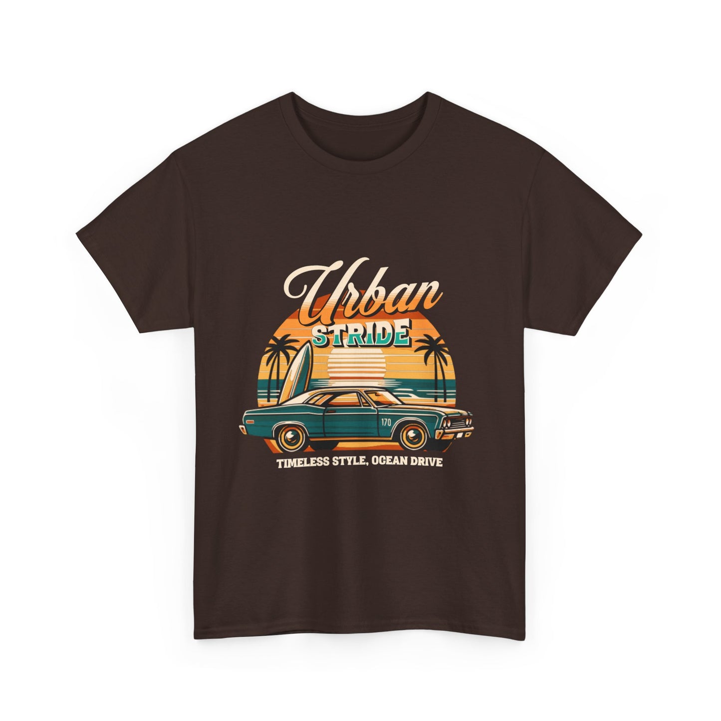 T-shirt con scritta"Urbanstride timeless style ocean drive "