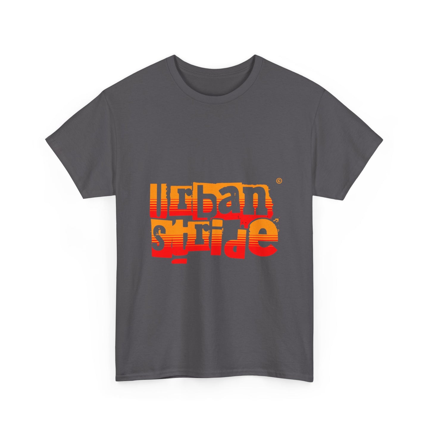 T-shirt con scritta "Urban Stride" sfumata arancio-rosso