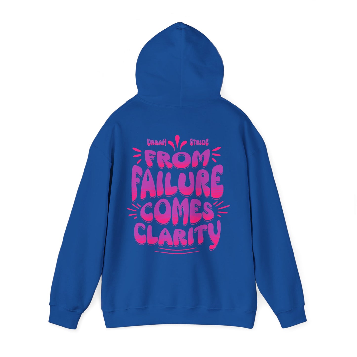 Felpa con scritta "From failure comes clarity"