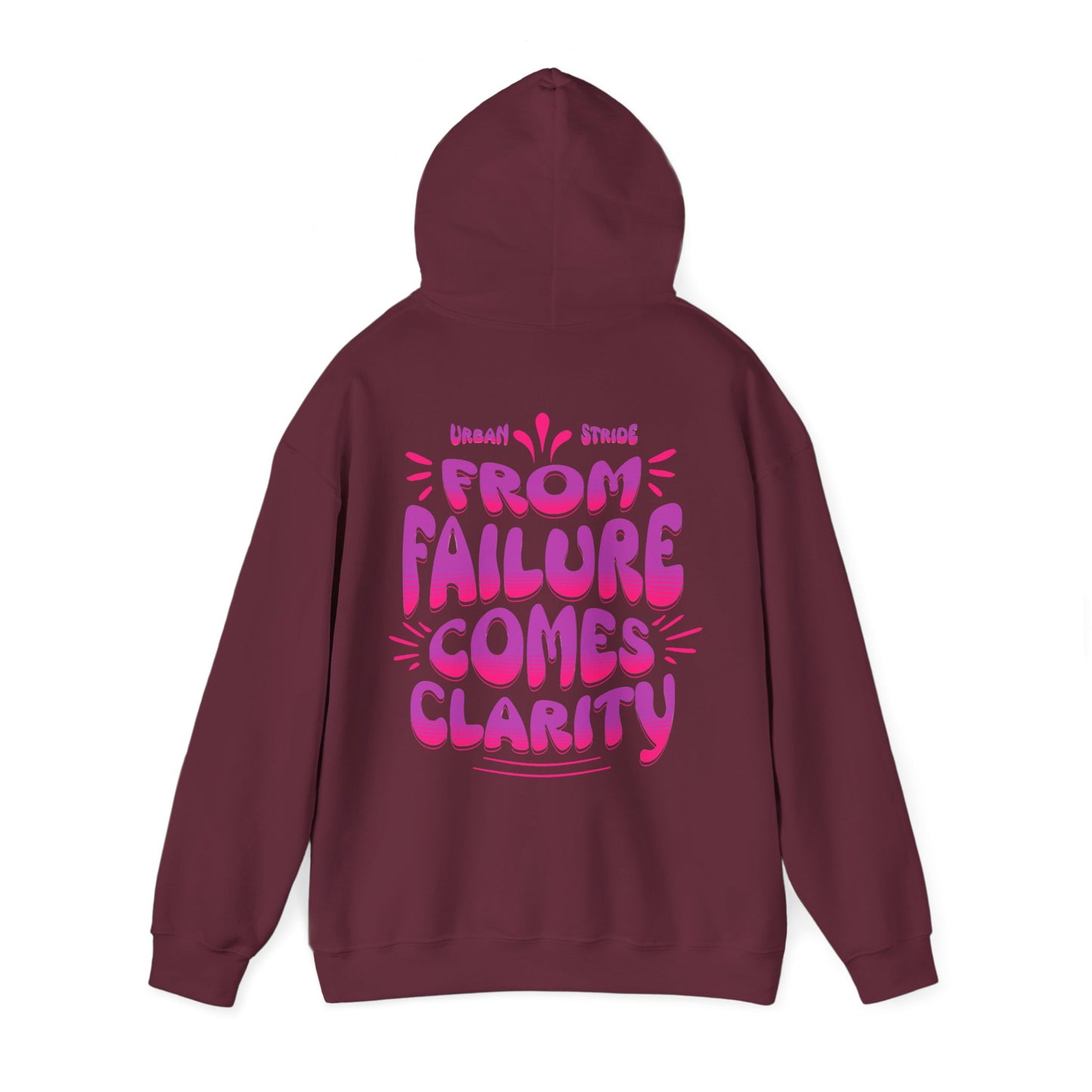 Felpa con scritta "From failure comes clarity"