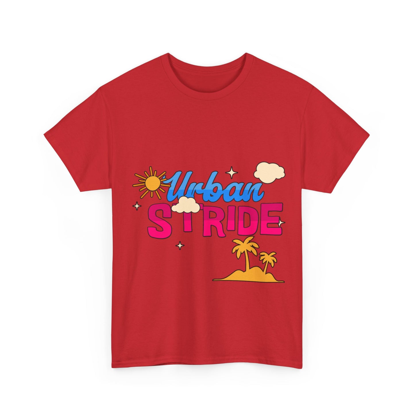 T-shirt con scritta "Urbanstride"al mare