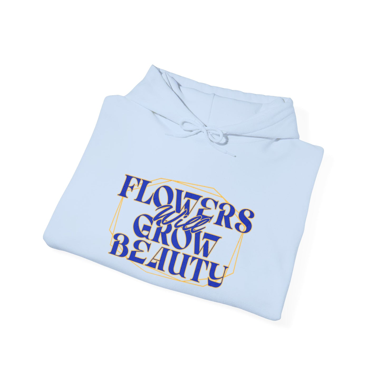 Felpa con scritta "Flowers will grow beauty"