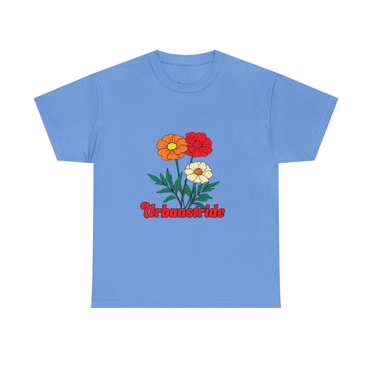 T-shirt con rappresentazione di fiori e scritta "Urbanstride"