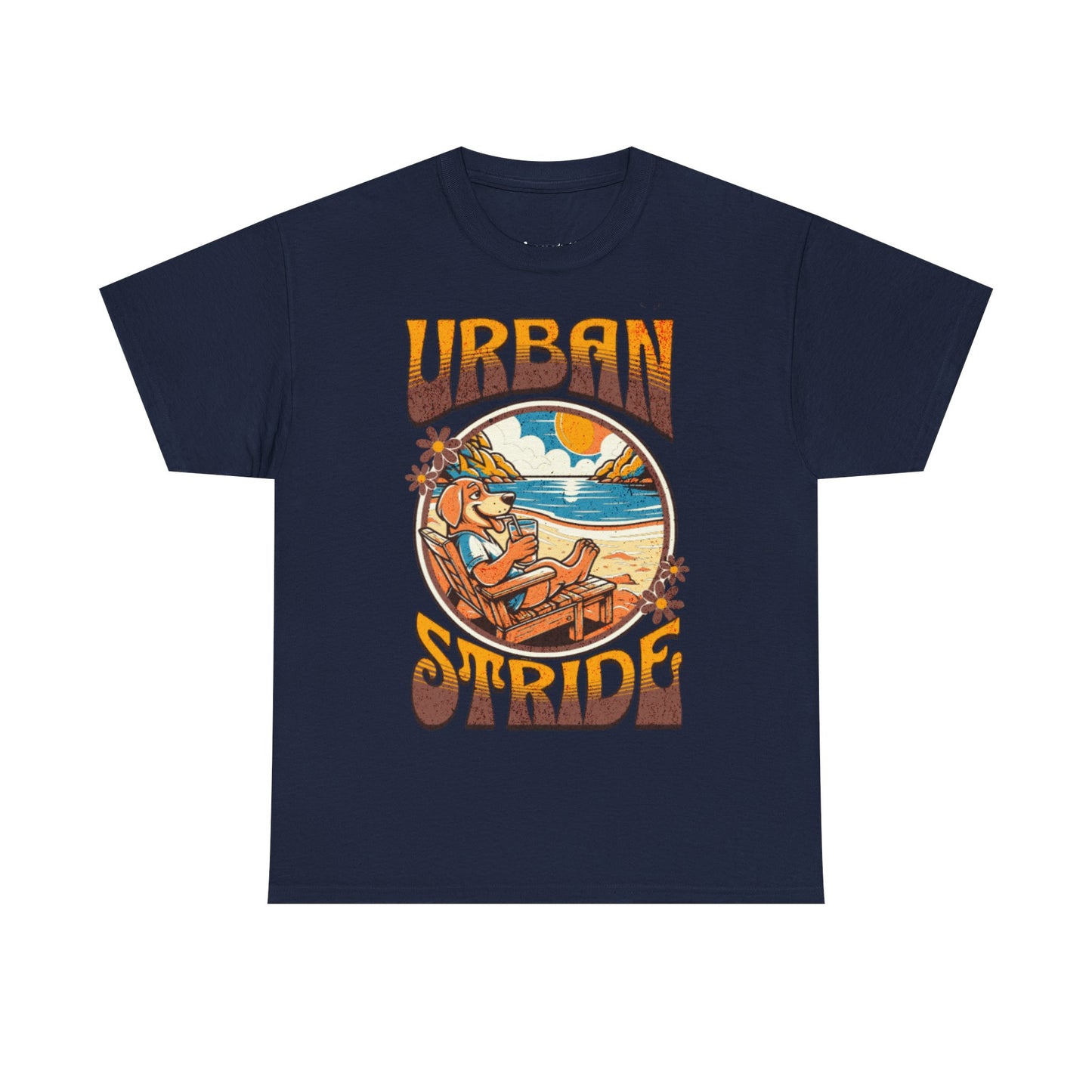 T-shirt con scritta "Urbanstride" e cane
