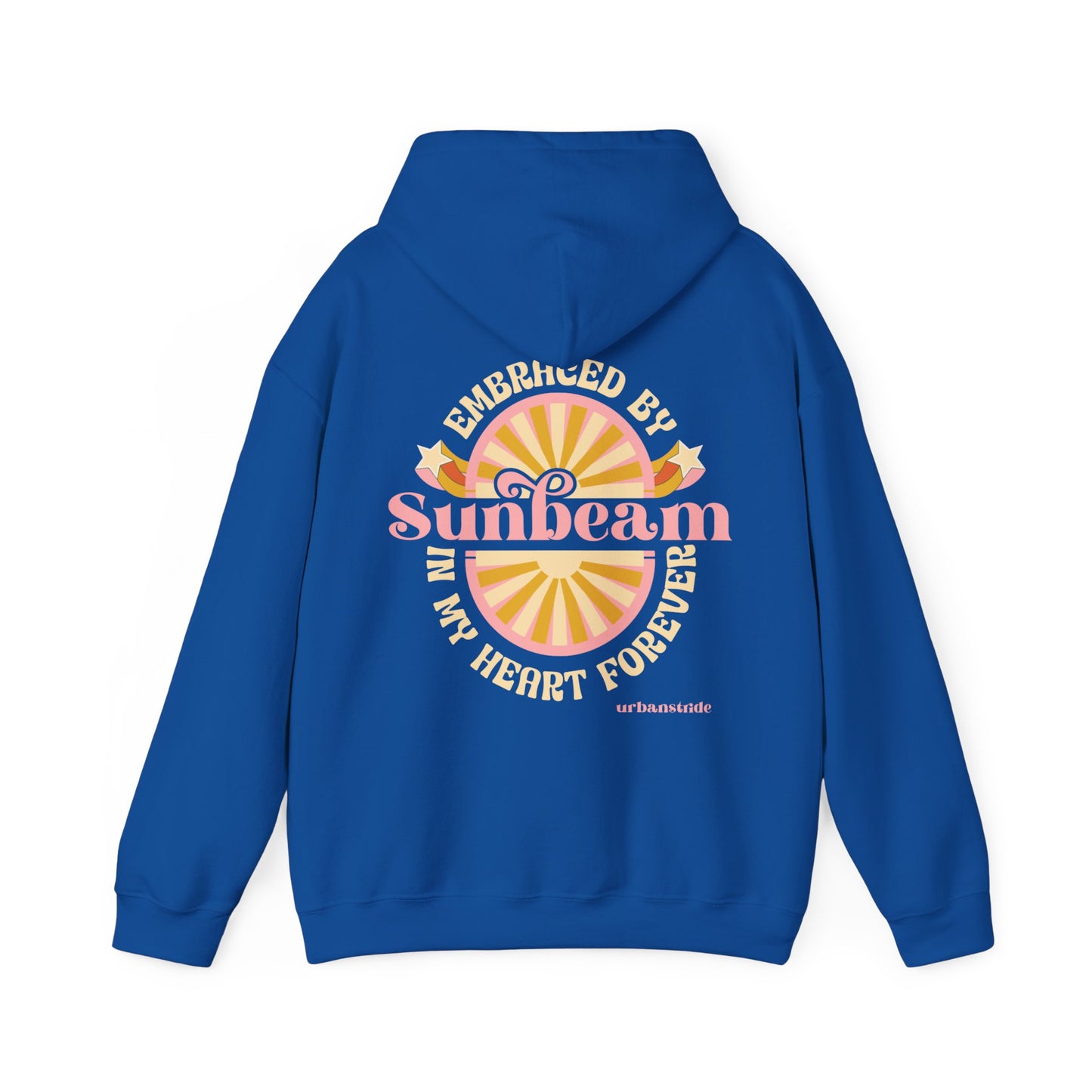 Felpa con scritta "Sunbeam embraced by in my heart forever"