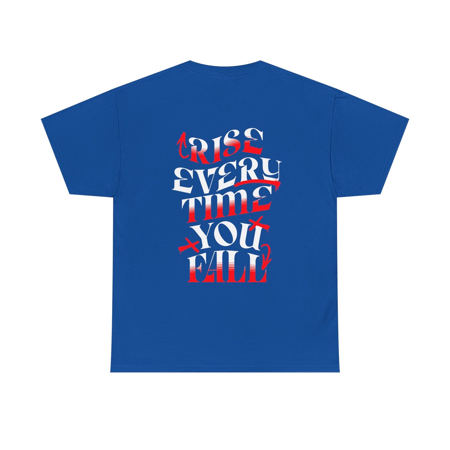 T-shirt con scritta "Rise every time you fall"
