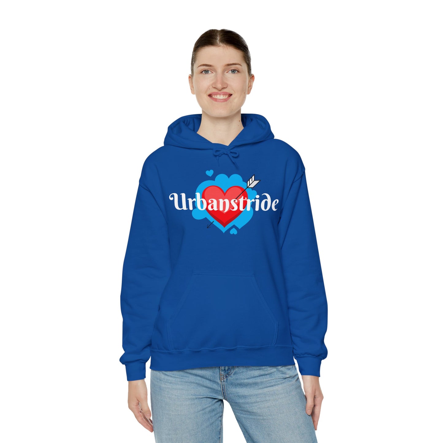 Felpa con logo "URBANSTRIDE" e cuore