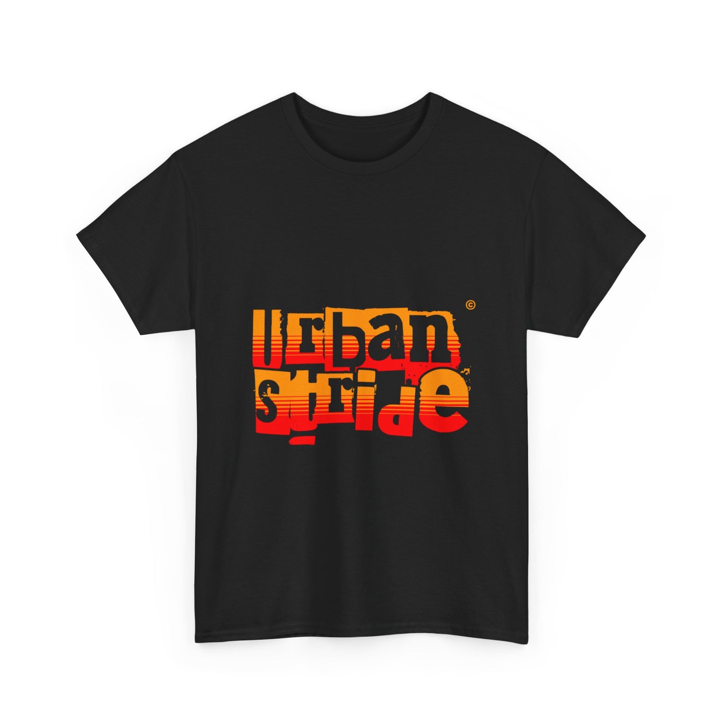 T-shirt con scritta "Urban Stride" sfumata arancio-rosso