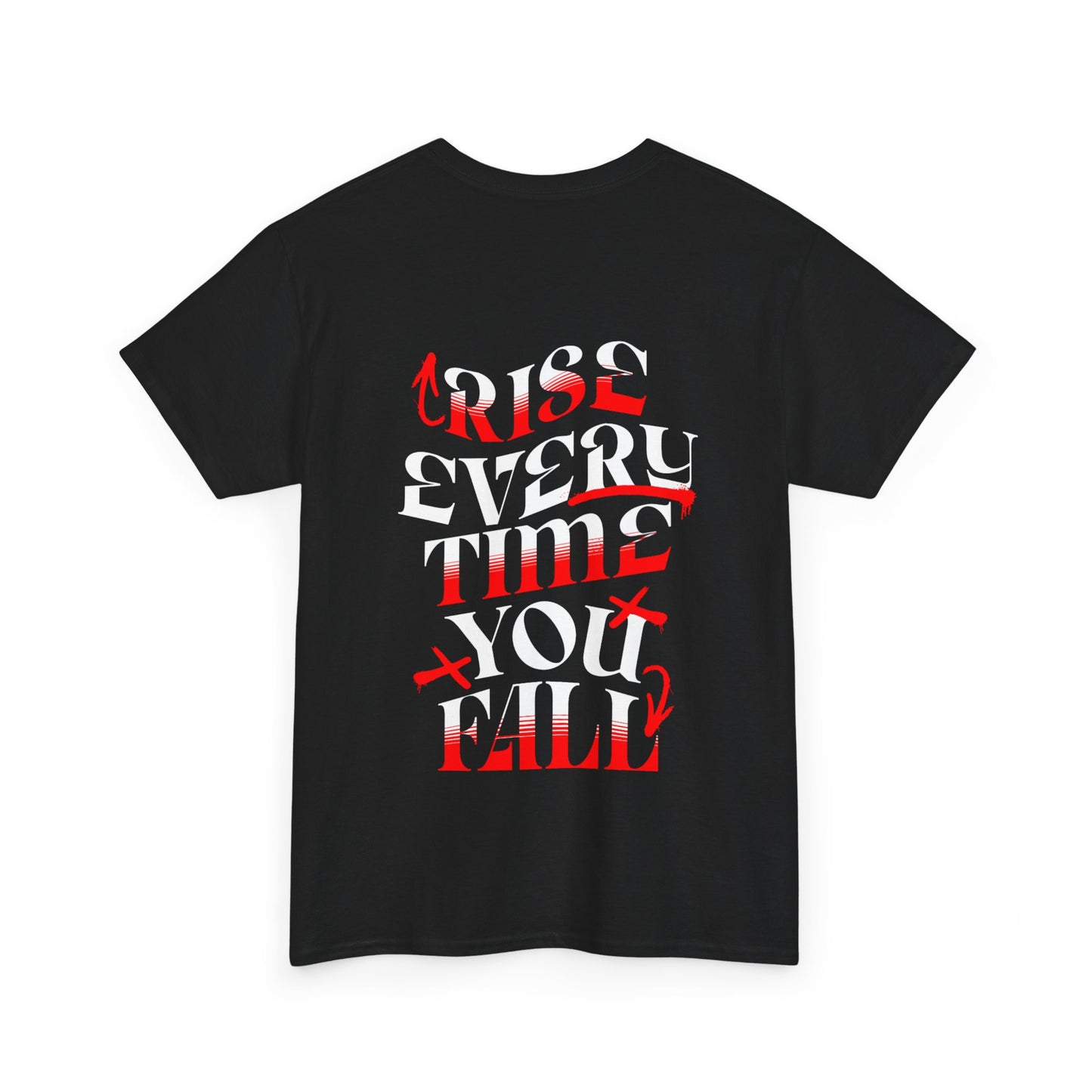 T-shirt con scritta "Rise every time you fall"