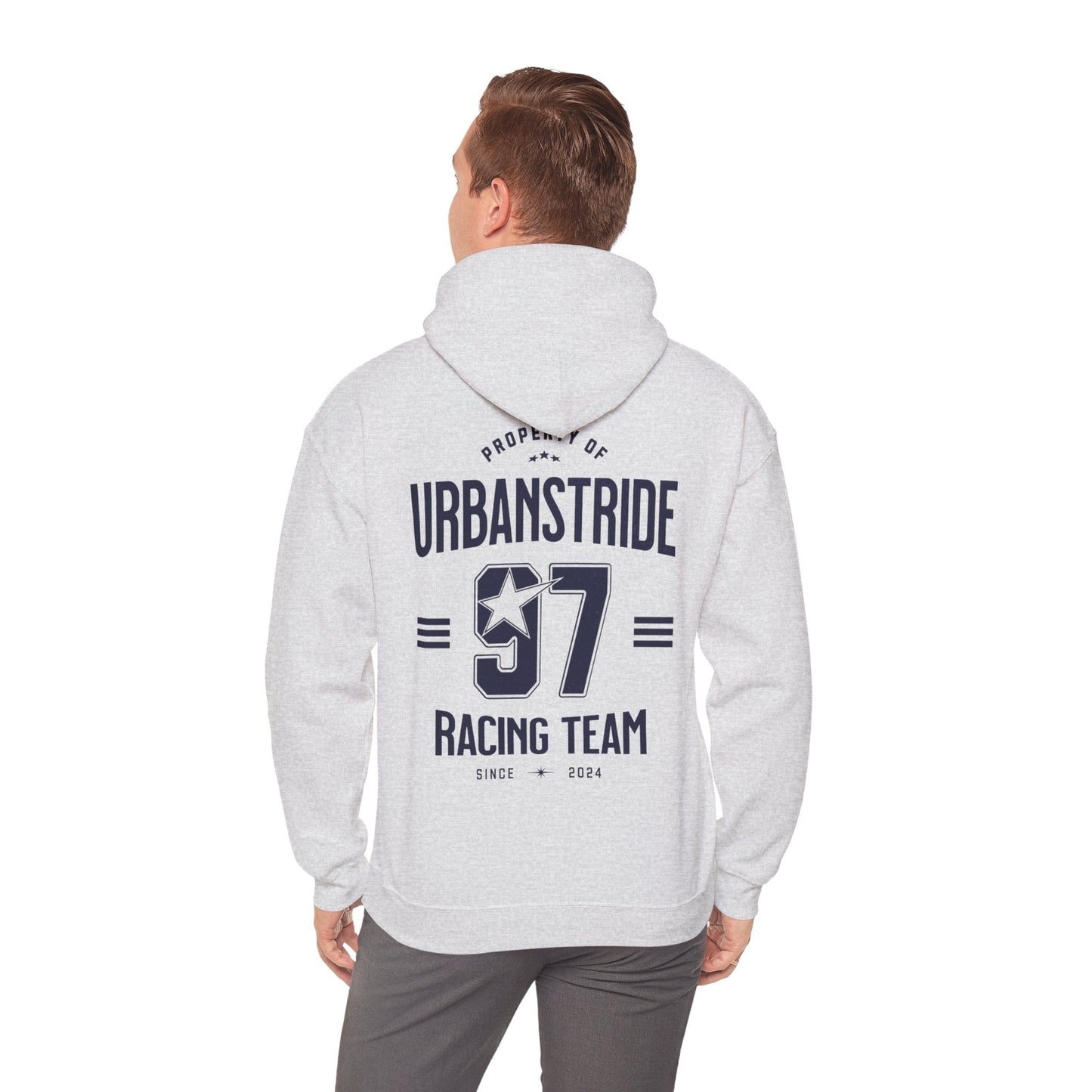 Felpa con scritta "Property of urbanstride 97 racing team since 2024"