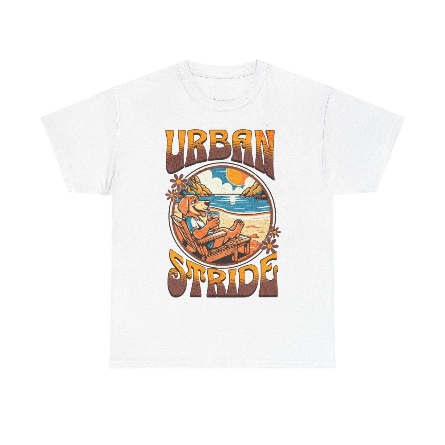 T-shirt con scritta "Urbanstride" e cane
