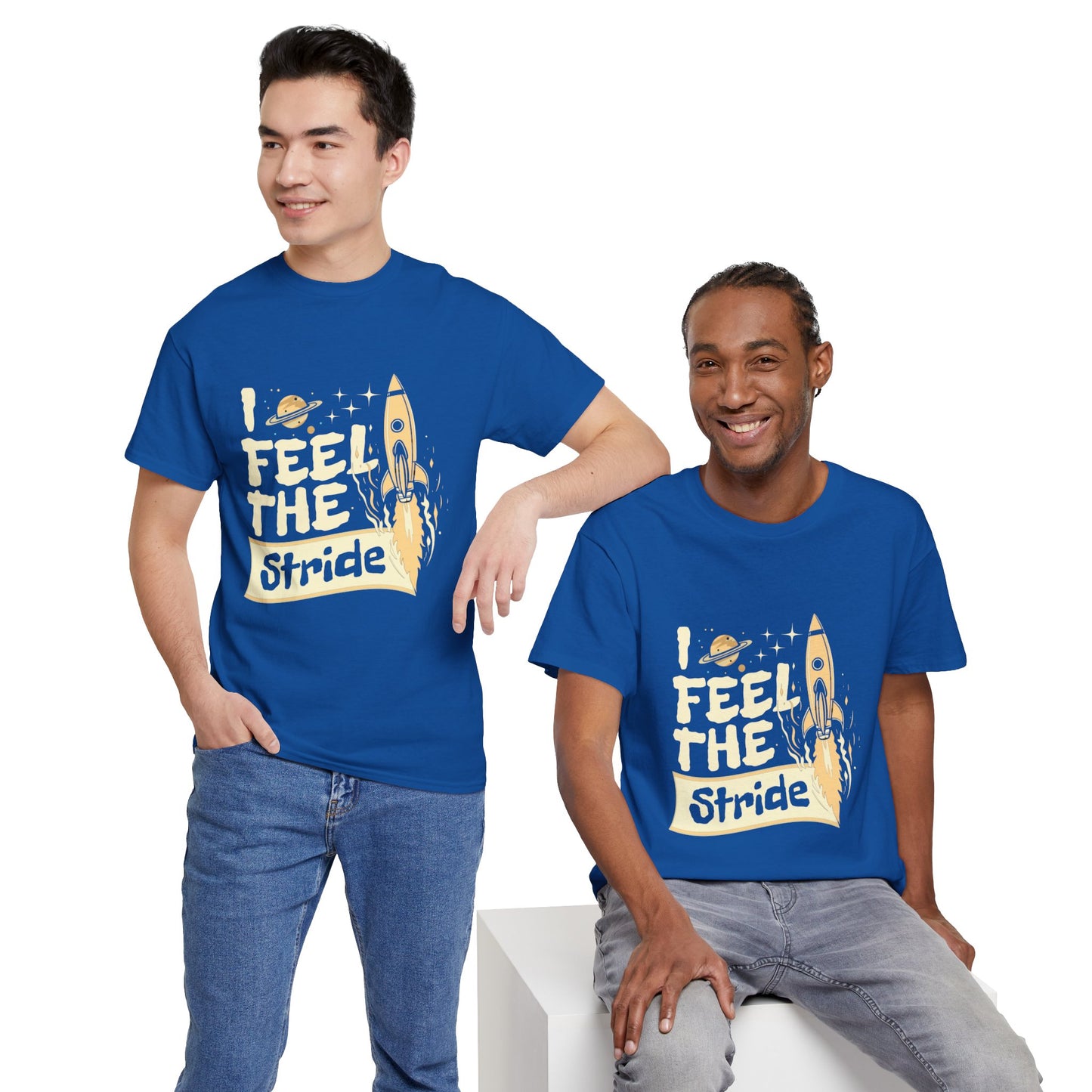 T-shirt con scritta "I feel the stride "