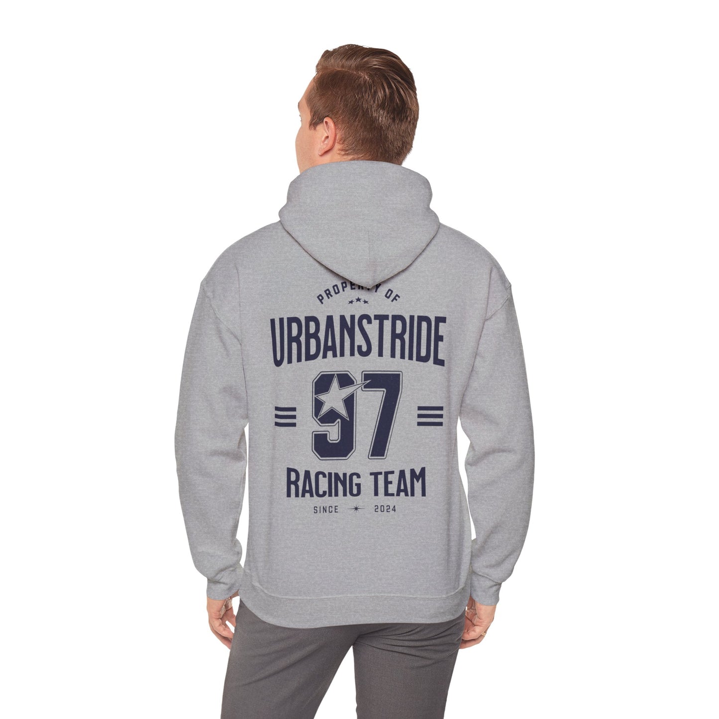 Felpa con scritta "Property of urbanstride 97 racing team since 2024"