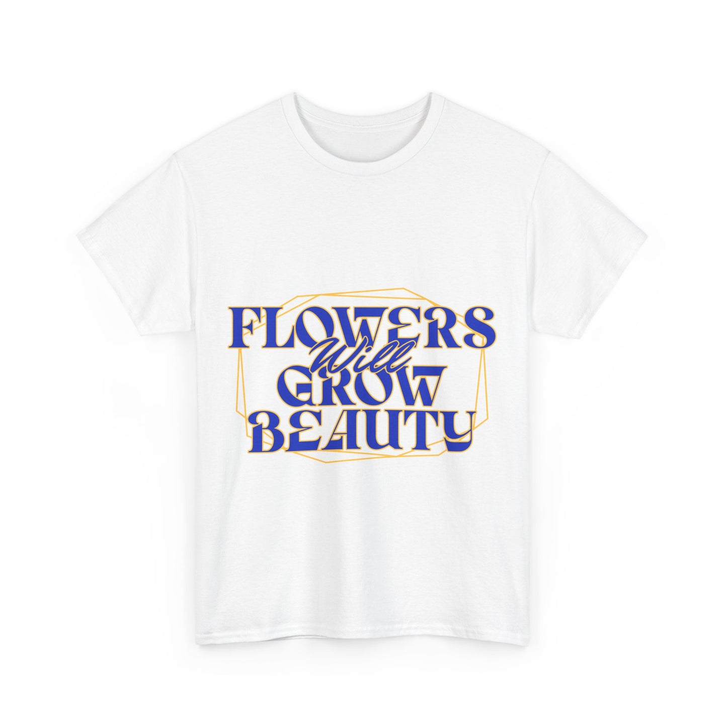 T-shirt con scritta "Flowers will growth beauty"