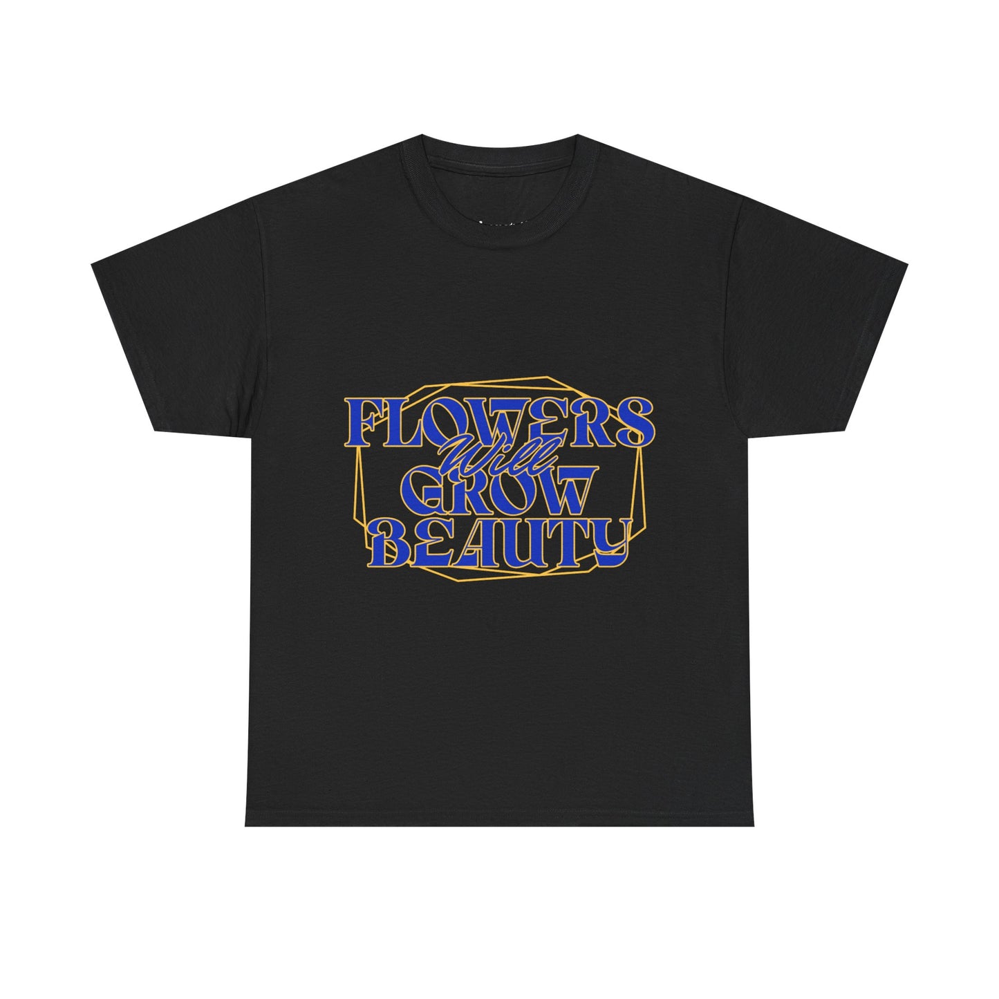 T-shirt con scritta "Flowers will growth beauty"