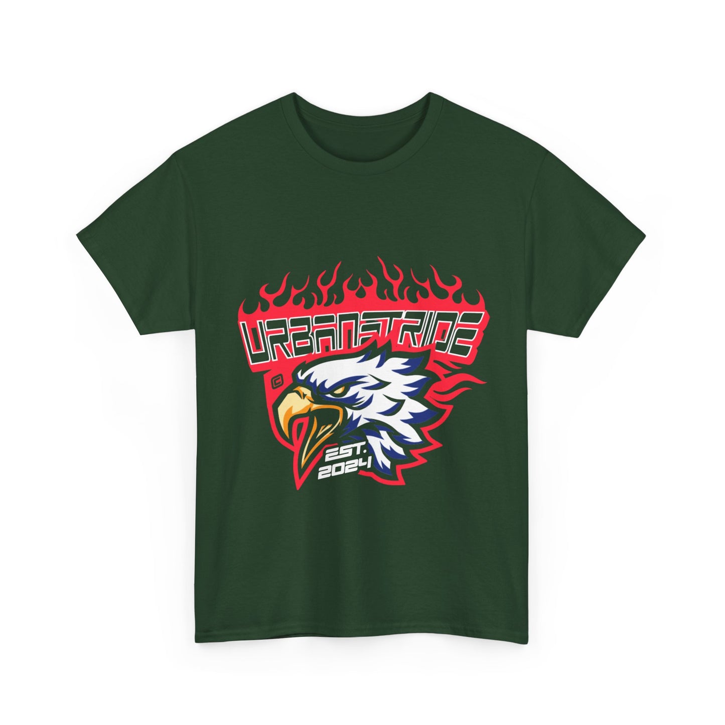 T-shirt con scritta "Urbanstride" e aquila